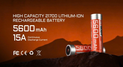 ACEBEAM 21700 5600mAh – Pin sạc Li-ion dung lượng cao, xả liên tục 15A