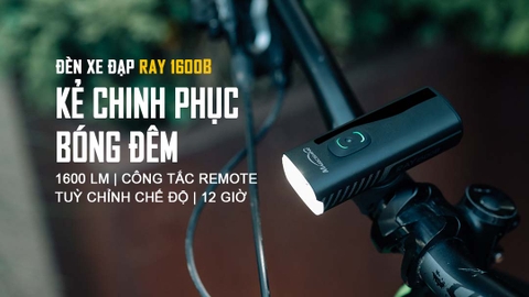 Đèn xe đạp MAGICSHINE RAY 1600B sáng 1600 lumen tương thích App điện thoại công tắc remote không dây USB-C powerbank