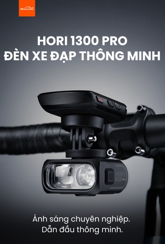 Đèn xe đạp MAGICSHINE HORI1300 PRO – Độ sáng 1300 Lumens cos pha chống chói hỗ trợ ANT+ & Shimano Di2. FTR LightSync