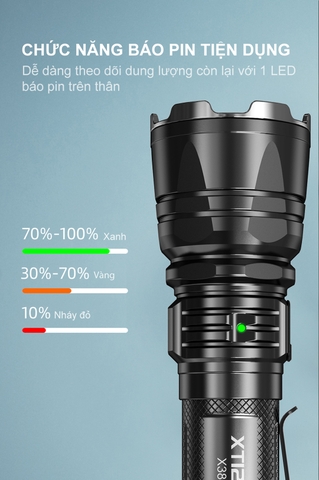 Đèn pin phản ứng nhanh KLARUS XT12GT Pro sáng 1600 lumen chiếu xa 850m kèm pin 21700 5000mAh sạc USB-C