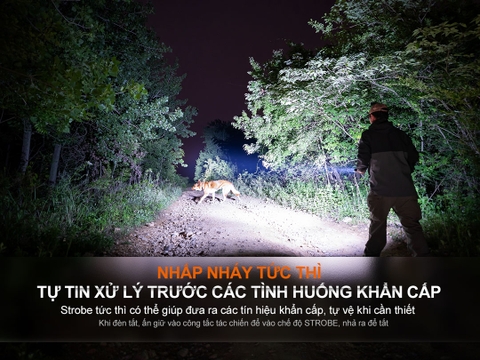 Đèn pin phản ứng nhanh FENIX HT32 sáng 2500 lumen chiếu xa 640m pin sạc 21700 5000mAh kèm theo
