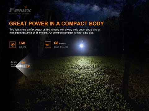 Đèn pin mini FENIX E12 V2.0 độ sáng 160 lumens chiếu xa 68m