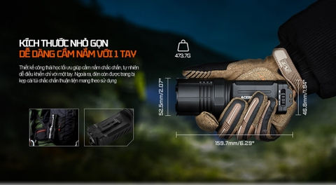 ACEBEAM X30 – Đèn pin chiến thuật siêu sáng 20.000 lm 02 pin 21700 5000mAh sạc USB-C