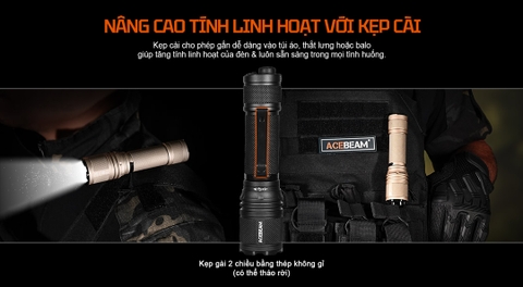 ACEBEAM P16 2.0 – Đèn pin chiến thuật mini 3000 lm chiếu xa 543m