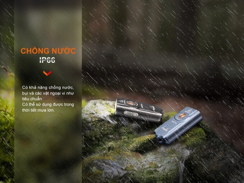 Đèn pin móc khóa FENIX E03R v2 sáng 500lm chiếu xa 90m sạc USB C