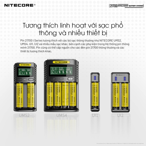 Đèn bulb tản sáng Nitecore ML21 gắn pin 21700i Nitecore