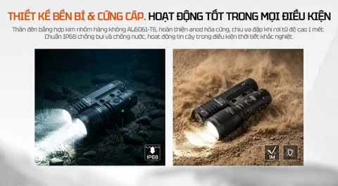 Đèn Pin LEP Zoom ACEBEAM Terminator M1 2.0 – 3900 Lm, Chiếu Xa 1620m