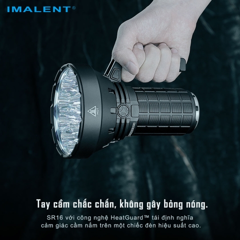 Đèn pin siêu sáng IMALENT SR16 sáng 55.000 lumen chiếu xa 1715m pack 4 pin 21700 tổng 16.000mAh sạc DC