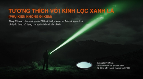 Đèn pin chiếu xa ACEBEAM P20 sáng 5600 lumen chiếu xa 1454m 2 phiên bản LED