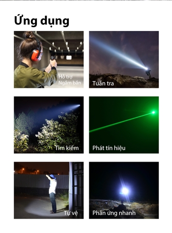 Đèn pin đặc chủng KLARUS GL2 sáng 1000 lumen tích hợp laser xanh lá pin 400mAh