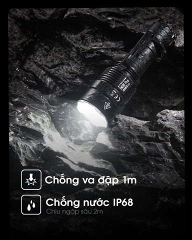 Đèn pin siêu sáng NITECORE TM9K Pro sáng 9900 lumen chiếu xa 510m pin 5000mAh sạc USB C công tắc kép chiến thuật