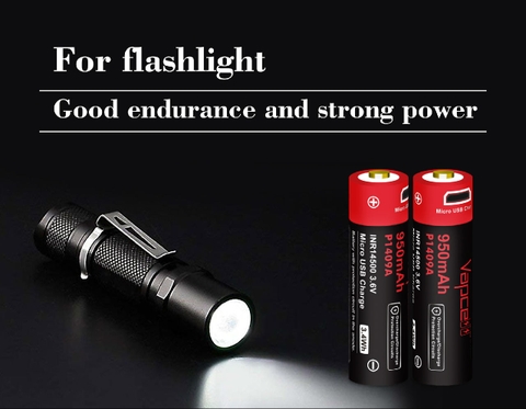 Pin sạc VAPCELL 14500 dung lượng 950mAh cổng sạc USB - P1409A