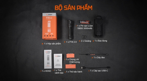 ACEBEAM P16 2.0 – Đèn pin chiến thuật mini 3000 lm chiếu xa 543m