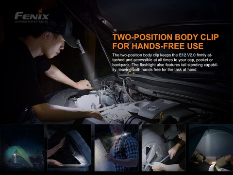 Đèn pin mini FENIX E12 V2.0 độ sáng 160 lumens chiếu xa 68m