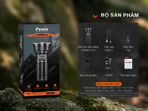 Đèn pin tìm kiếm cứu nạn FENIX LR40R V2.0 độ sáng 15.000 lumen chiếu xa 900m