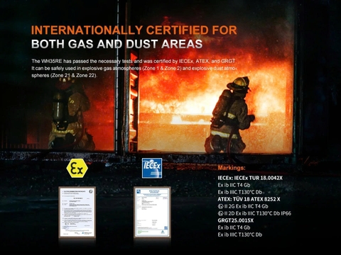 FENIX WH35RE - Đèn đeo đầu chống cháy nổ 280 Lumens tầm chiếu 21m sạc USB C