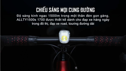 Đèn xe đạp MAGICSHINE ALLTY 1500s sáng 1500 lumen pin 5000mAh màn hình OLED công tắc remote
