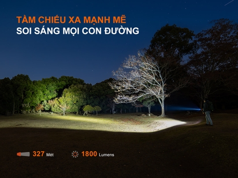 Đèn pin Fenix C5 V2.0  – Độ sáng 2000 lumen, chiếu xa 480m, sạc USB-C đuôi nam châm