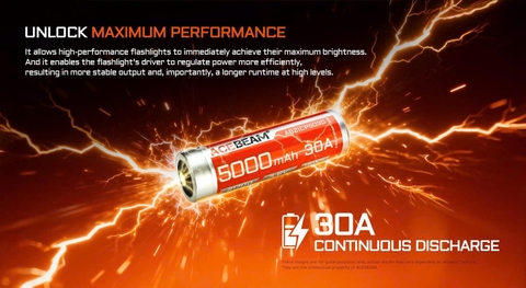 Pin sạc xả cao ACEBEAM 21700 5000mAh – dòng xả tối đa 30A