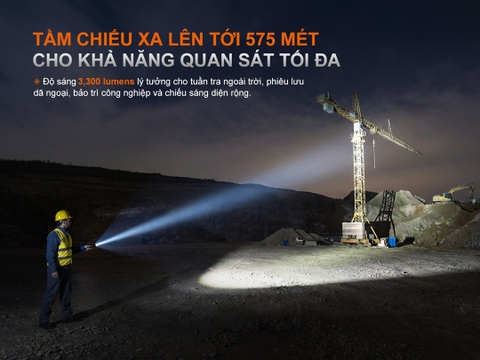 Đèn pin chiếu xa Fenix C7 V2.0 – Sáng 3300 lumen, chiếu xa 575m, pin 21700 sạc USB-C nam châm đuôi