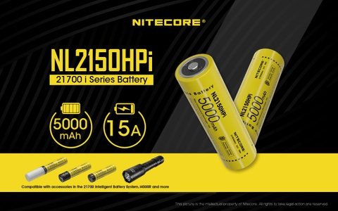 Pin sạc NITECORE NL2150HPi dung lượng 5000mAh dòng xả tối đa 15A