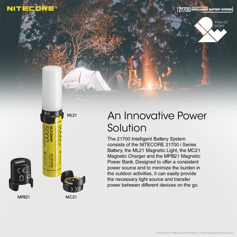 Đèn bulb tản sáng Nitecore ML21 gắn pin 21700i Nitecore