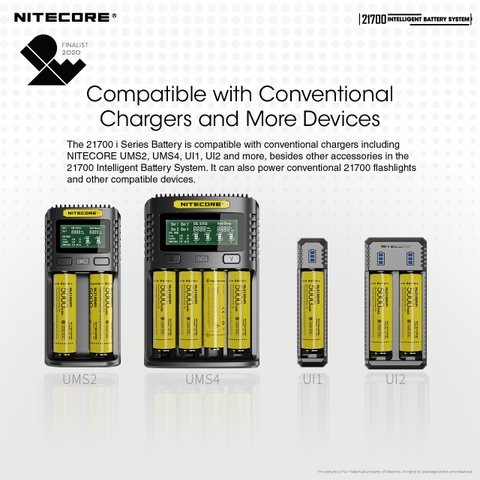 Đèn bulb tản sáng Nitecore ML21 gắn pin 21700i Nitecore