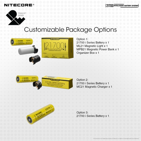 Đèn bulb tản sáng Nitecore ML21 gắn pin 21700i Nitecore