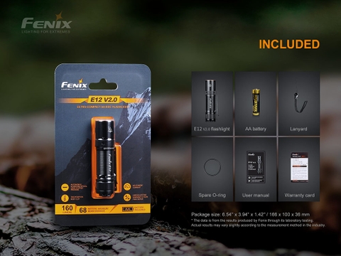 Đèn pin mini FENIX E12 V2.0 độ sáng 160 lumens chiếu xa 68m