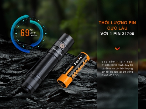 Đèn pin FENIX E35R độ sáng 3100lm chiếu xa 260m pin 21700 sạc USB C đuôi nam châm