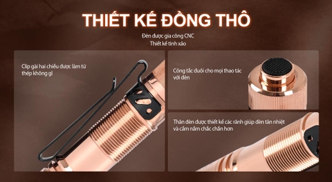 Đèn pin ACEBEAM POKELIT AA độ sáng 550lm chiếu xa 86m pin 14500 độ hoàn màu cao