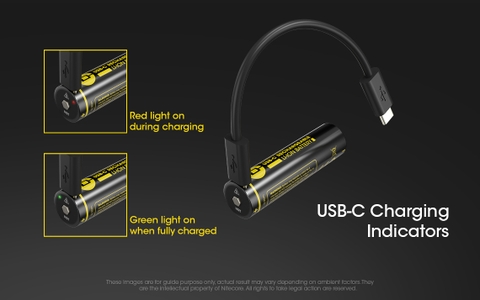 Pin sạc 18650 NITECORE NL1834R – 3400mAh, USB-C tích hợp mạch bảo vệ an toàn