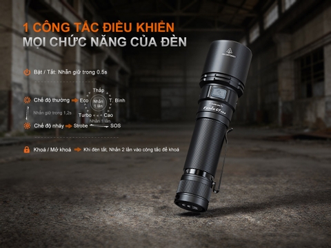 Đèn pin chiếu xa Fenix C7 V2.0 – Sáng 3300 lumen, chiếu xa 575m, pin 21700 sạc USB-C nam châm đuôi