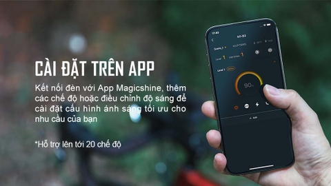 Đèn xe đạp MAGICSHINE ALLTY 1500s sáng 1500 lumen pin 5000mAh màn hình OLED công tắc remote