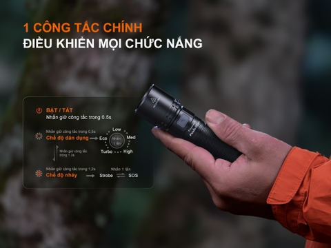 Đèn pin Fenix C5 V2.0  – Độ sáng 2000 lumen, chiếu xa 480m, sạc USB-C đuôi nam châm