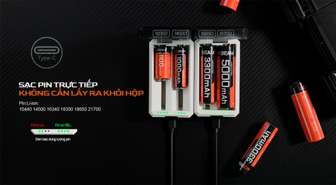 Hộp sạc và lưu trữ pin ACEBEAM A2 tương thích pin 10440 –> 21700