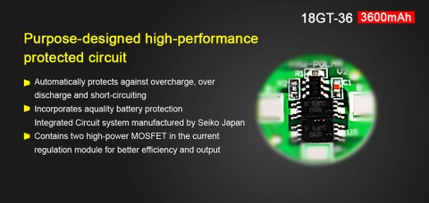 Pin sạc KLARUS 18650 cao cấp dung lượng 3600mAh