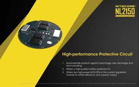Pin sạc NITECORE NL2150 Dung lượng 5000mAh dòng xả tối đa 8A