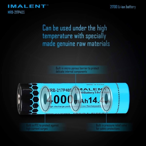 Pin sạc IMALENT 21700 dung lượng 4000mAh dòng xả cao