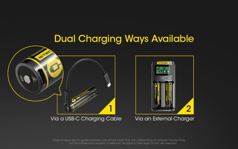 Pin sạc 18650 NITECORE NL1834R – 3400mAh, USB-C tích hợp mạch bảo vệ an toàn