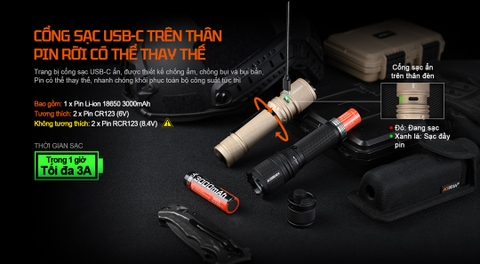 ACEBEAM P16 2.0 – Đèn pin chiến thuật mini 3000 lm chiếu xa 543m