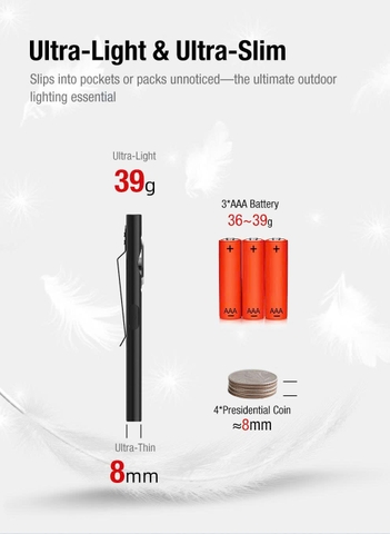 KLARUS E5 PLUS – Đèn pin EDC siêu mỏng 650lm, sạc Type-C, siêu nhẹ 39g