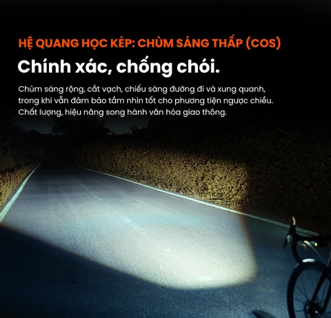 Đèn xe đạp MAGICSHINE HORI1300 PRO – Độ sáng 1300 Lumens cos pha chống chói hỗ trợ ANT+ & Shimano Di2. FTR LightSync