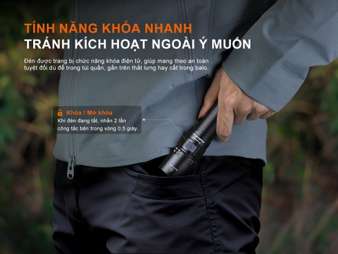 Đèn pin Fenix C5 V2.0  – Độ sáng 2000 lumen, chiếu xa 480m, sạc USB-C đuôi nam châm