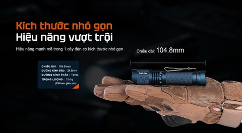 ACEBEAM TAC AA 2.0 – Đèn pin EDC chiến thuật gọn, nhẹ sáng 1000Lm Chiếu xa 360m