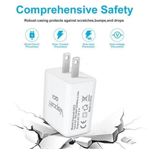 Củ sạc Vapcell QC2 hai cổng