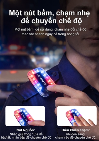 KLARUS WL6 – Đèn cảnh báo gắn vai đỏ xanh 360°, pin 24h