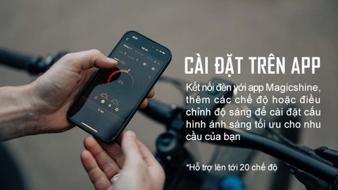 Đèn xe đạp MAGICSHINE RAY 2600B sáng 2600 lumen tương thích với điện thoại công tắc remote không dây pin 6700mAh USB-C Powerbank