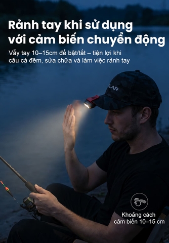 Đèn pin cài mũ Klarus HC3 PRO 260 lumen, cảm biến chuyển động, ánh sáng trắng đỏ