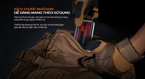 Hộp sạc và lưu trữ pin ACEBEAM A2 tương thích pin 10440 –> 21700